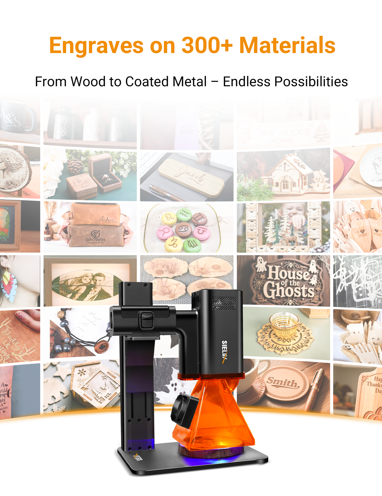 SL2 10W Diode Laser Engraver Machine, Only 1.76 lbs, 4000mm/s Lightning Speed, Ultra HD Handheld Portable Laser Engraving Machine for Wood, Leather, Acrylic, Glass, Coated Metal(with Roller)