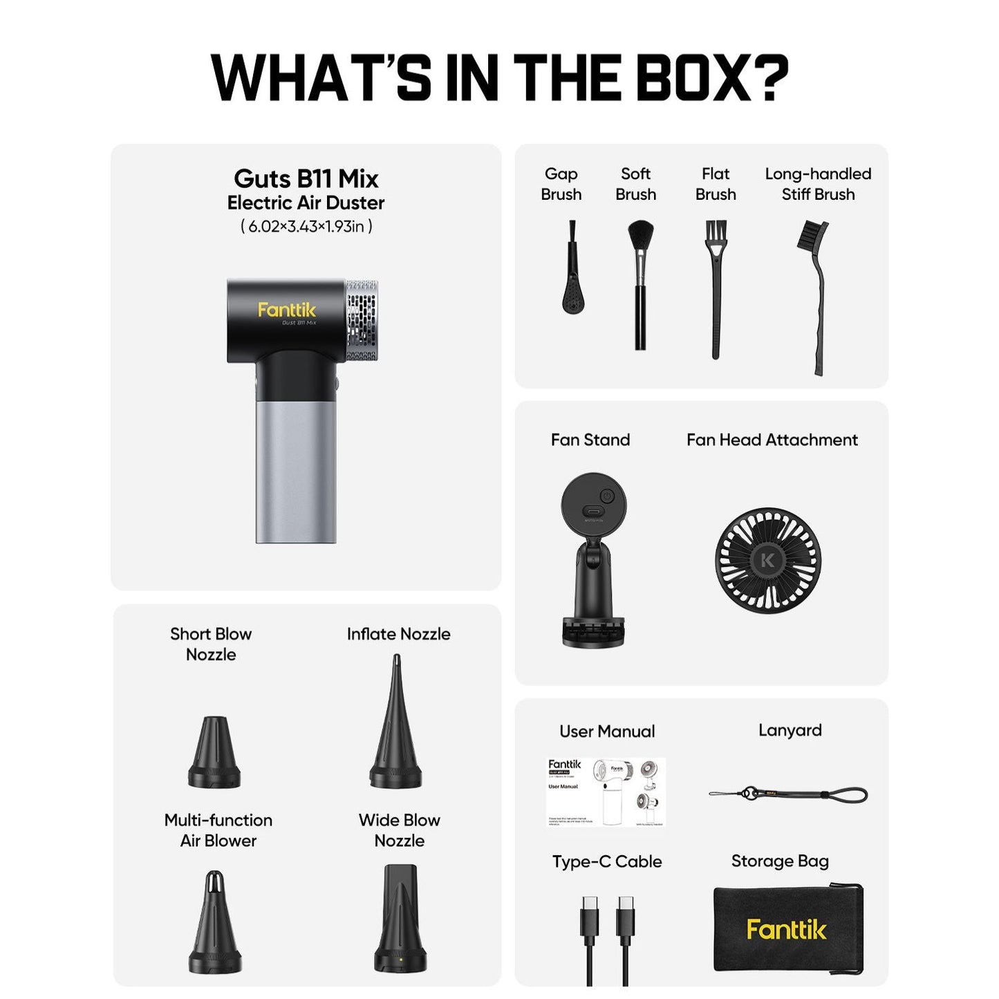 Fanttik B11 Mix 2-in-1 Electric Air Duster