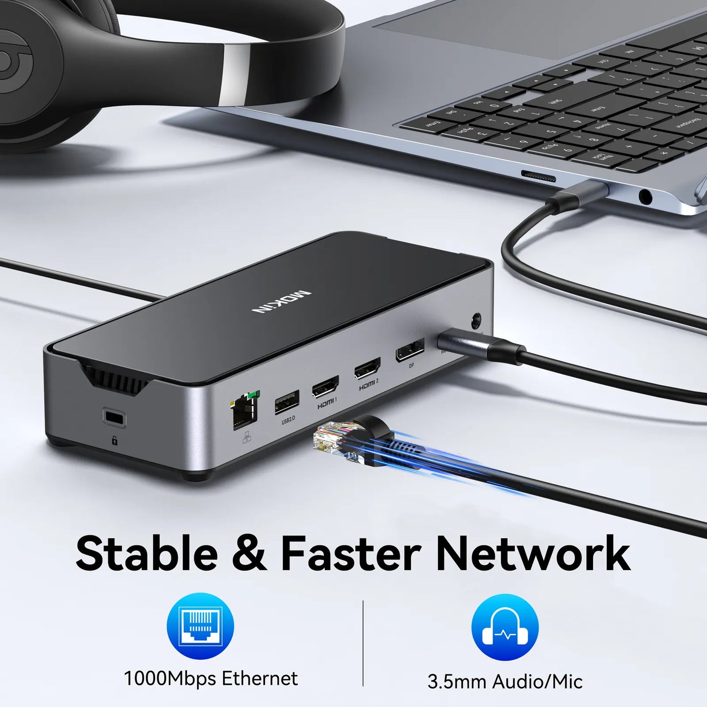 MOKiN 13 IN 1 Laptop USB-C Dock Triple Monitor