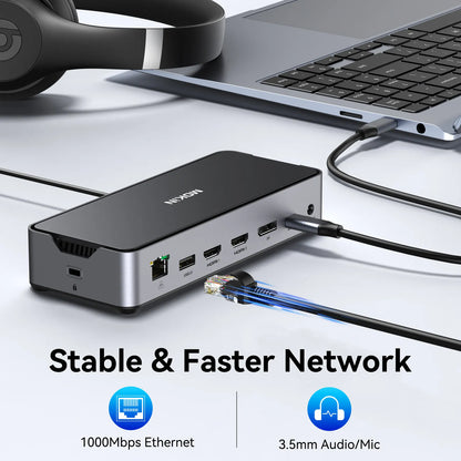 MOKiN 13 IN 1 Laptop USB-C Dock Triple Monitor