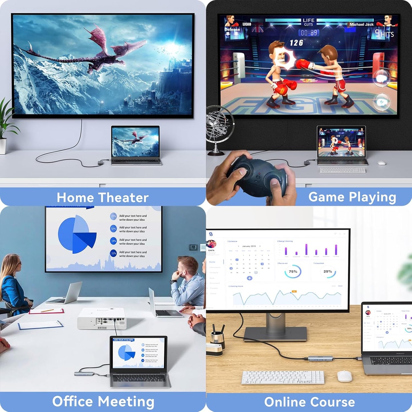 MOKiN 8-IN-2 Docking Station Dual Monitor for MacBook Pro Air