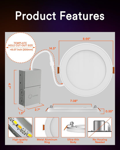Lumary Smart RGBAI Recessed Light with Gradient Auxiliary Night Light