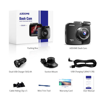 AZDOME GS63H 1CH Dash Cam 4K with Super Night Vision