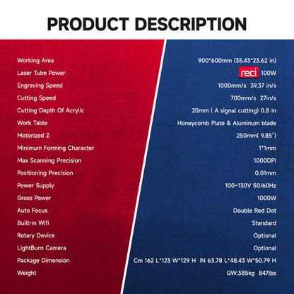 آلة القطع بالليزر CO2 RM960Pro