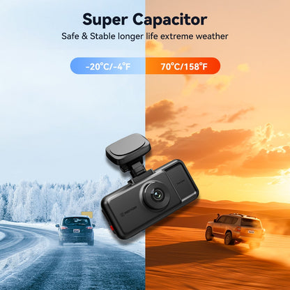 Redtiger A6 2.5k+1080P+1080P 3-Channel 5.8GHz Wifi Dash Cam