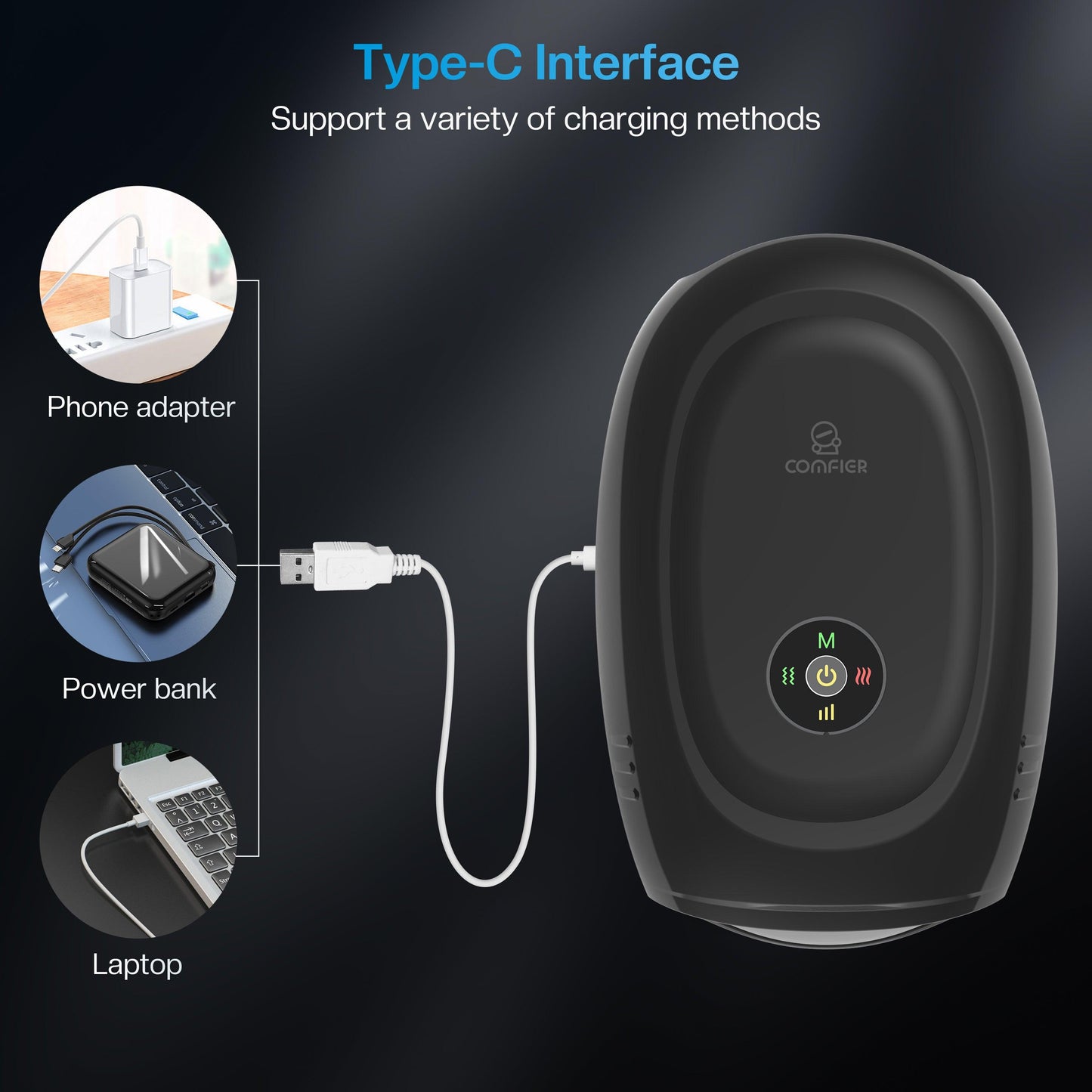 COMFIER Hand Massager Machine for Arthristis,Carpal Tunnel,Hand Massage with Heat and Compression,APP Control,Hand Wrist Finger Massager with Vibration - 4101B