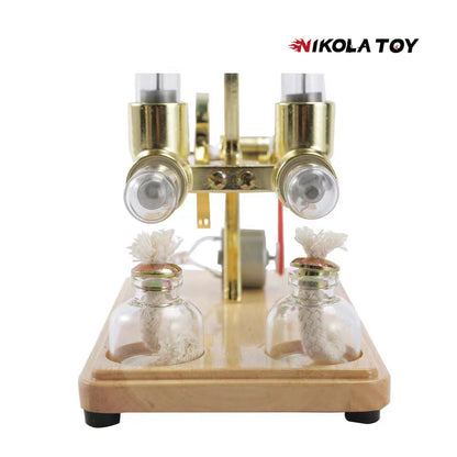 Bamboo Based Twin Cylinder Stirling Engine