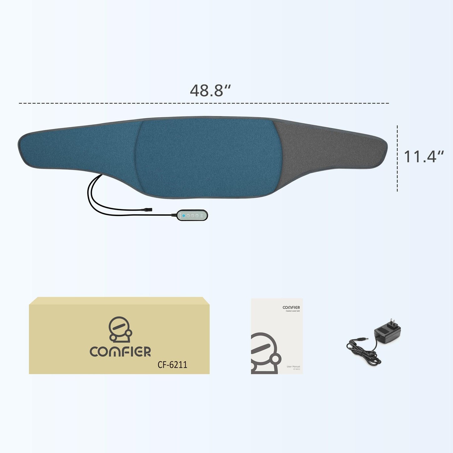 Comfier Heating Pad for Back Pain Relief, Waist Heated Wrap Belt, Fast Heating CF-6211