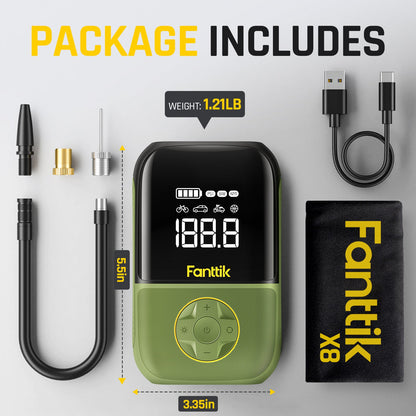 Fanttik X8 Portable Tire Inflator Green