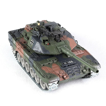 RC Tank German Leopard 2 ZY 822 PRO 1:18 RC Car Metal Track Metal Road Wheels Electric Battle RC Tank Toy