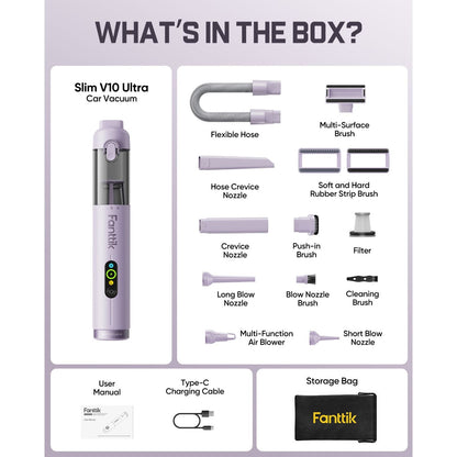 Fanttik Slim V10 Ultra Cordless Car Vacuum