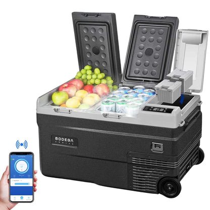 BODEGACOOLER 12 Volt Car Refrigerator Dual Zone Dual Doors 36QT