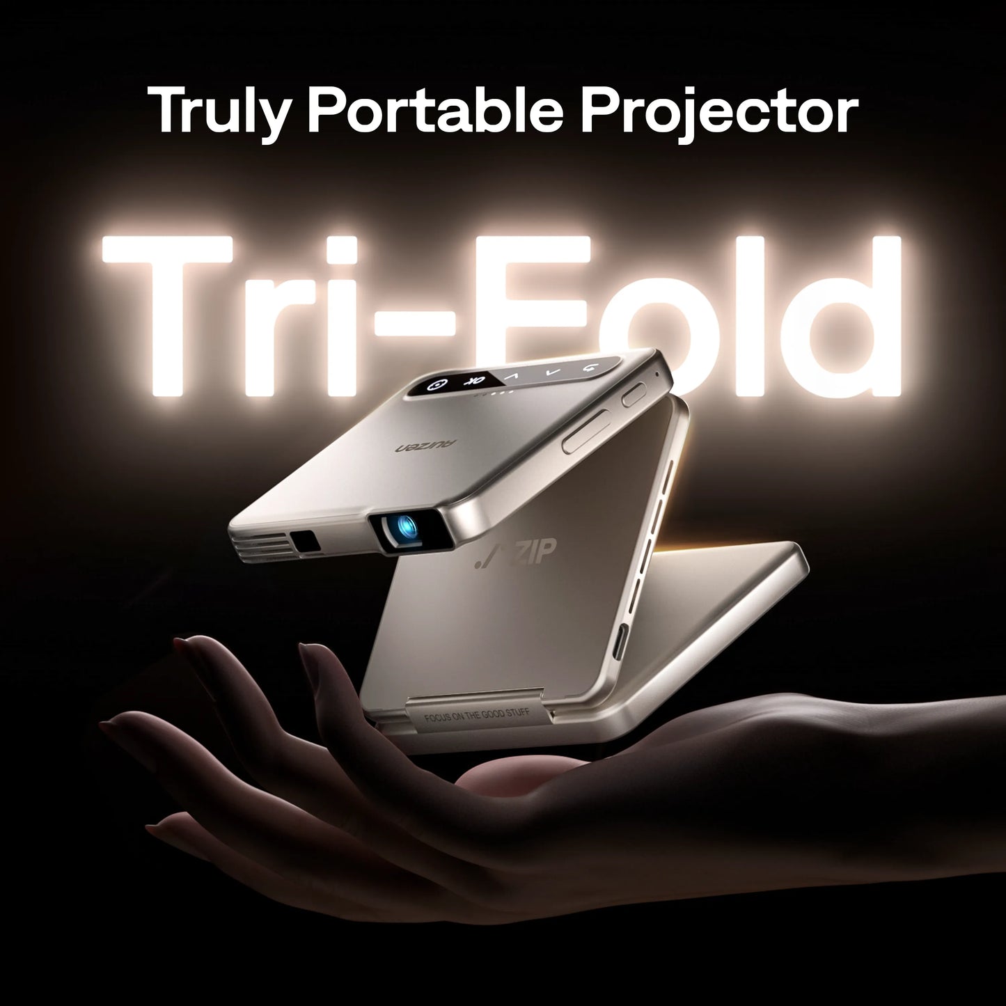 Aurzen ZIP Tri-Fold Portable Mini Projector