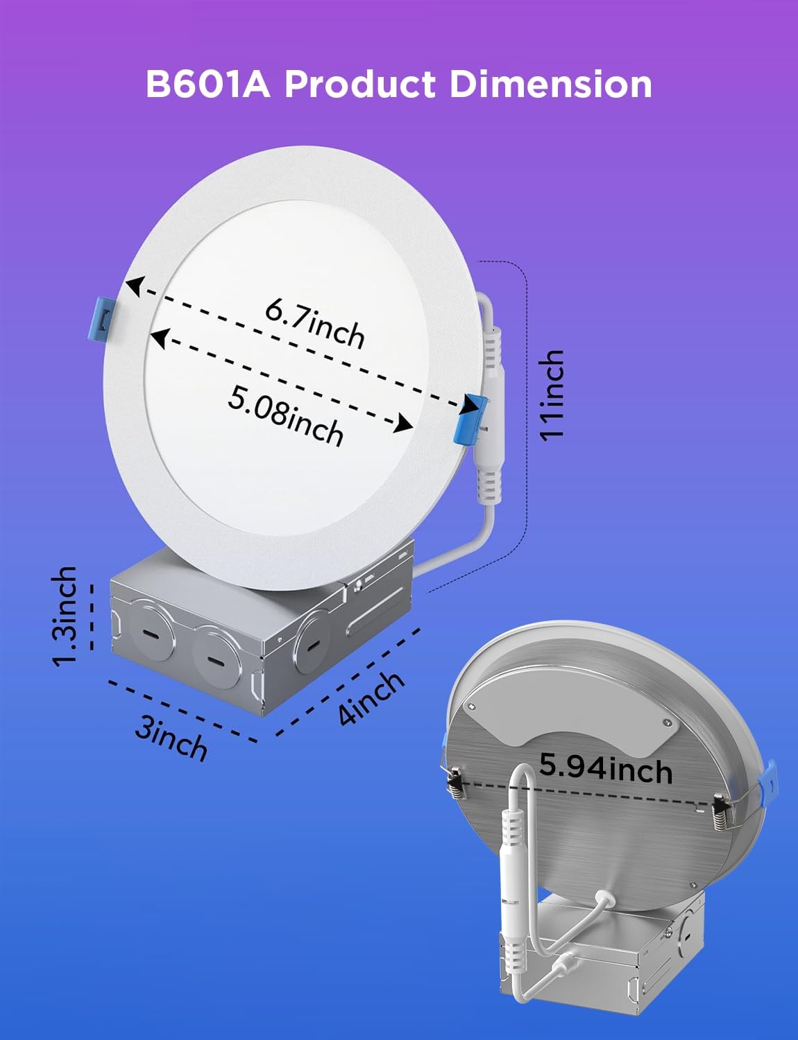 Govee 6 Inch Smart RGBWW Recessed Lights