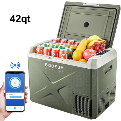 BODEGA cooler 12 Volt Car Refrigerator 26/32/42/53qt Portable Freezer Green