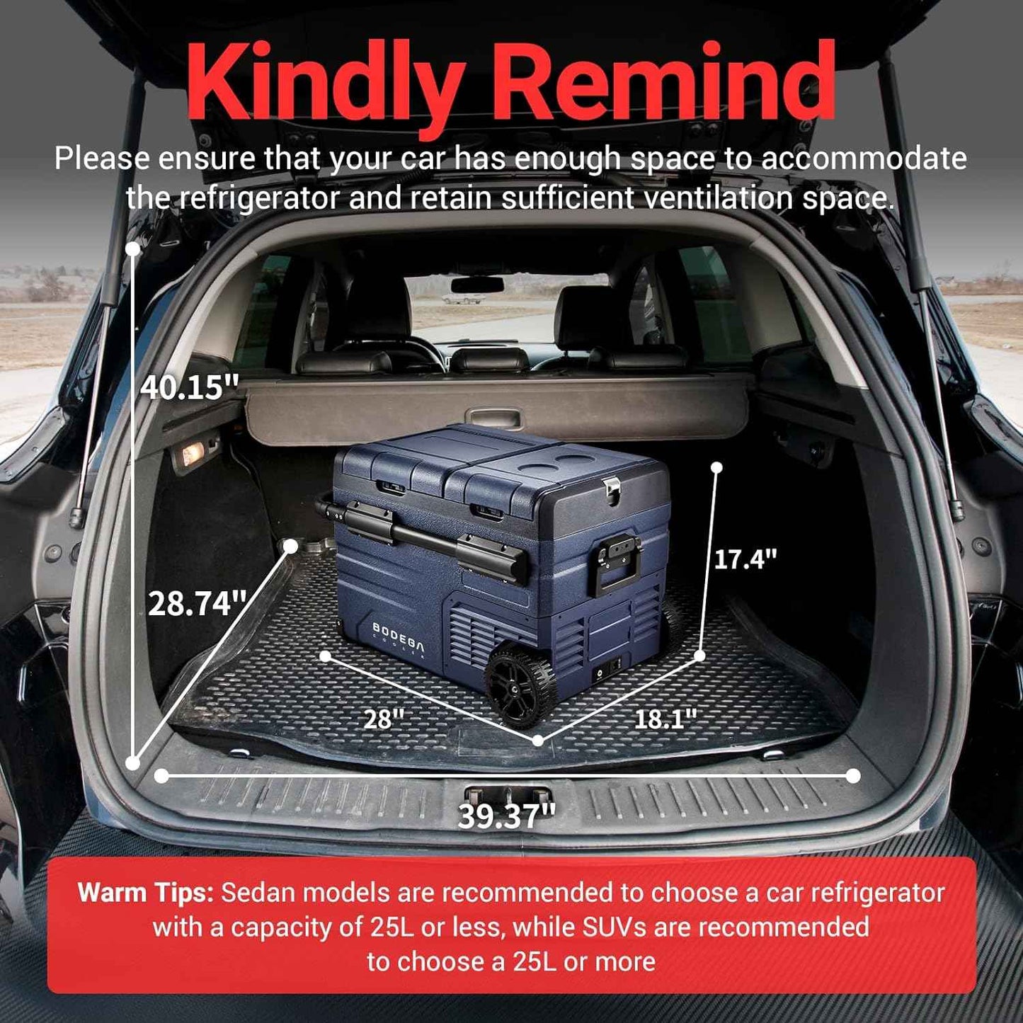 BODEGAcooler Car Fridge Dual Door Dual Zone 59QT