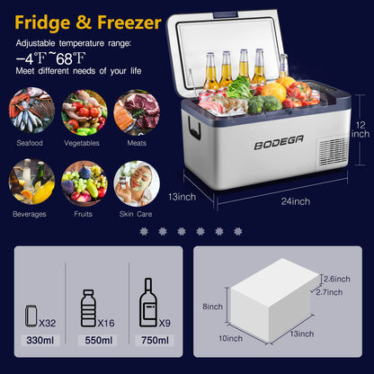BODEGAcooler 20 Quart/18L K18 Portable Car Fridge/Freezer - Dark Blue