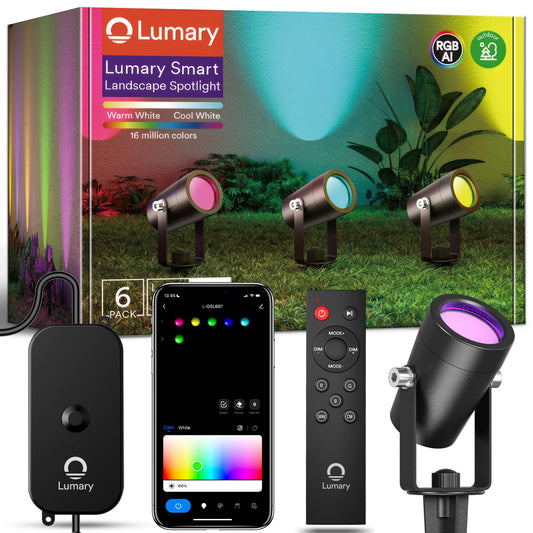 Lumary Smart Outdoor Spot Lights 56ft Gen 2 (6Pack)