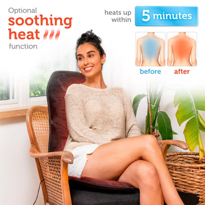Comfier Vibration Back Massage Cushion with Heat, Massage Pad for Home or Office Chair CF-2206
