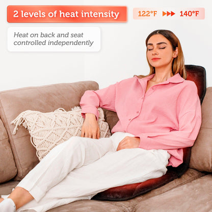 Comfier Vibration Back Massage Cushion with Heat, Massage Pad for Home or Office Chair CF-2206