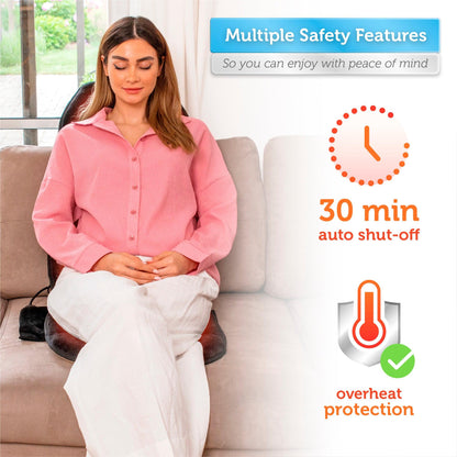 Comfier Vibration Back Massage Cushion with Heat, Massage Pad for Home or Office Chair CF-2206