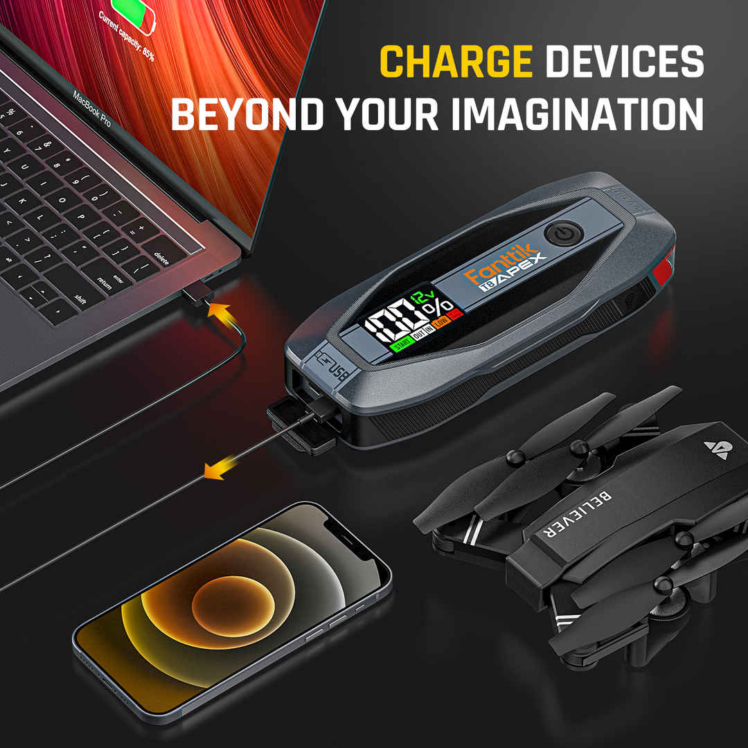 Fanttik V8 Mate Cordless Car Vacuum and T8 APEX 2000Amp Jump Starter
