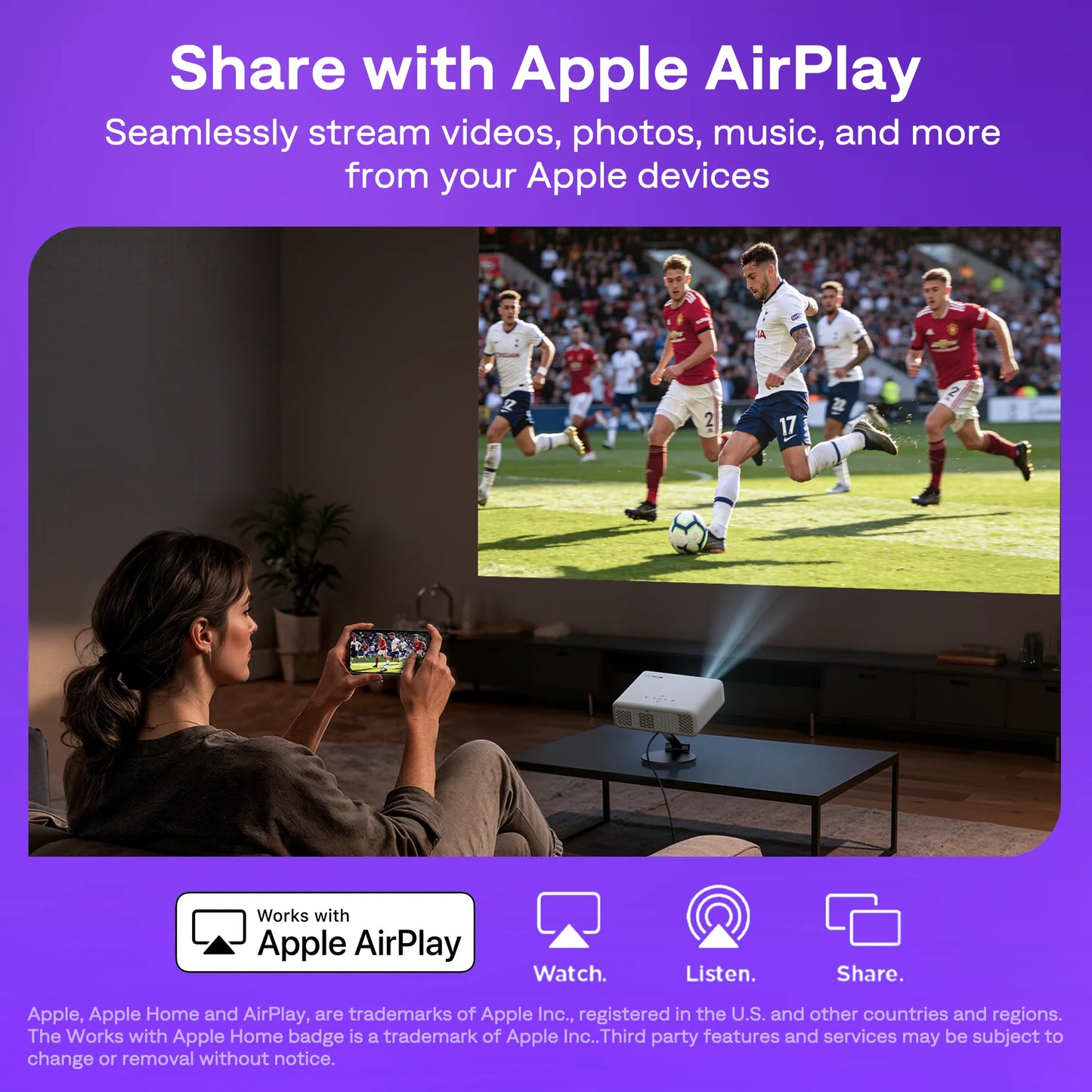 Aurzen EAZZE D1R Roku TV Smart Projector