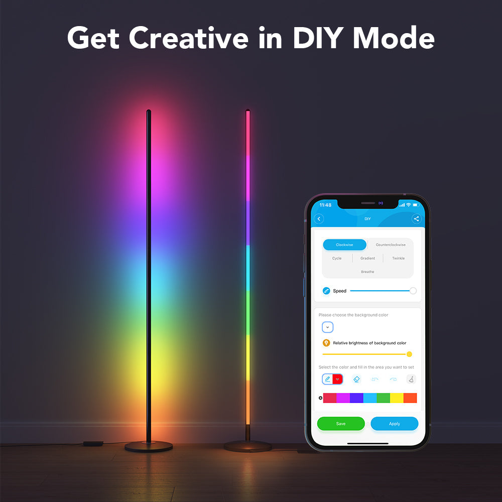 Refurbished RGBICW Smart Corner Floor Lamp