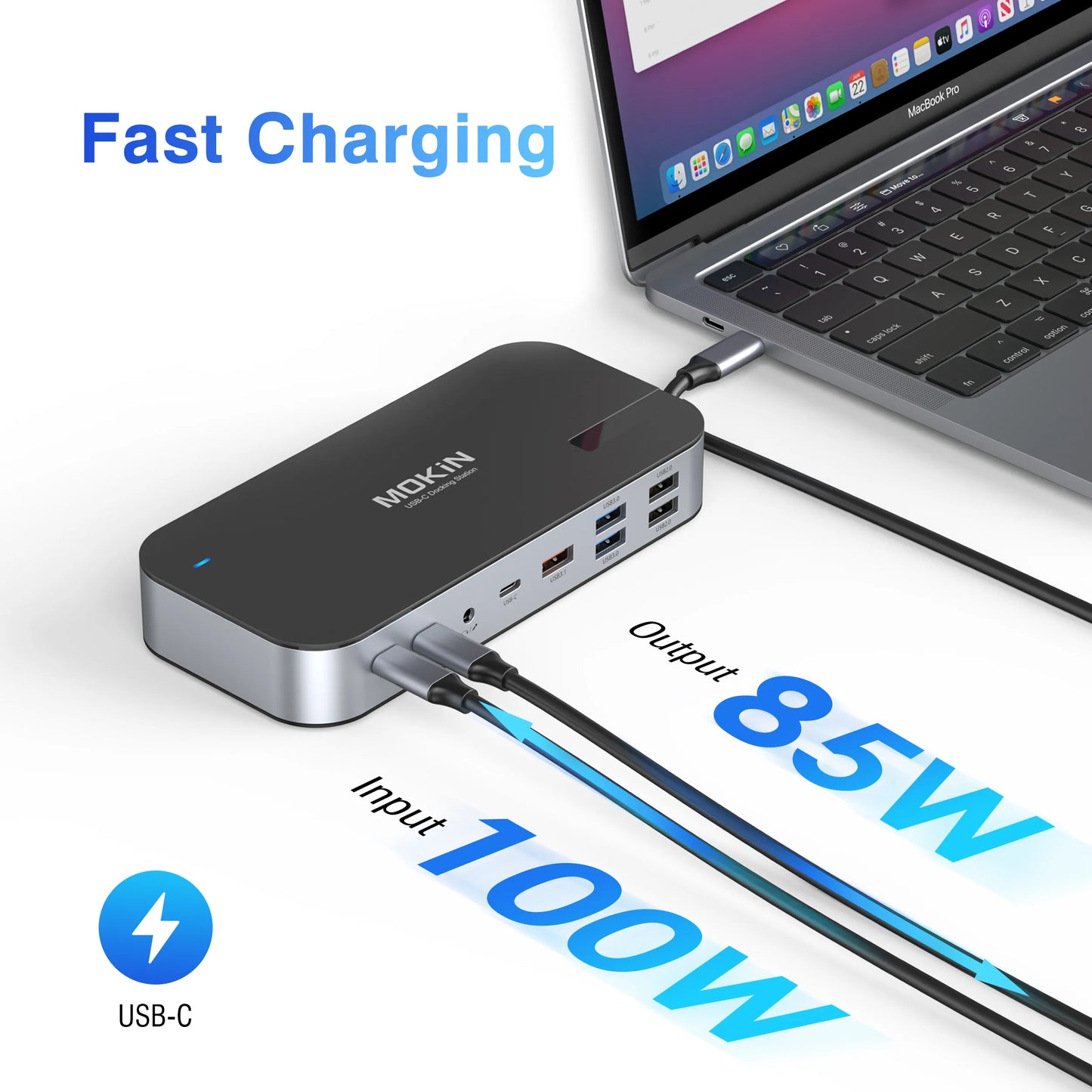 MOKiN 16-in-1 Laptop Docking Station for Triple Monitors