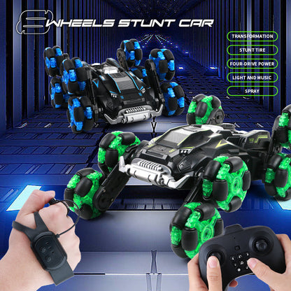 RC Car 8 Wheels 360° Rotation Stunt Gesture Sensing Watch Spray RC Vehicle with Light Music Led