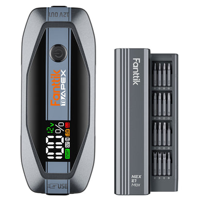 جهاز Fanttik T8 APEX 2000 أمبير لبدء التشغيل ومفك براغي كهربائي دقيق E1 MAX 