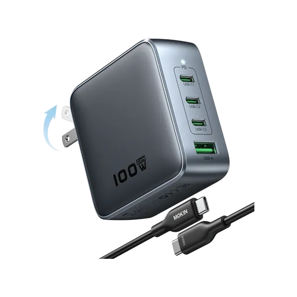 MOKiN 100W GaN Charger for Efficient Charging at Home, Office, and On the Go