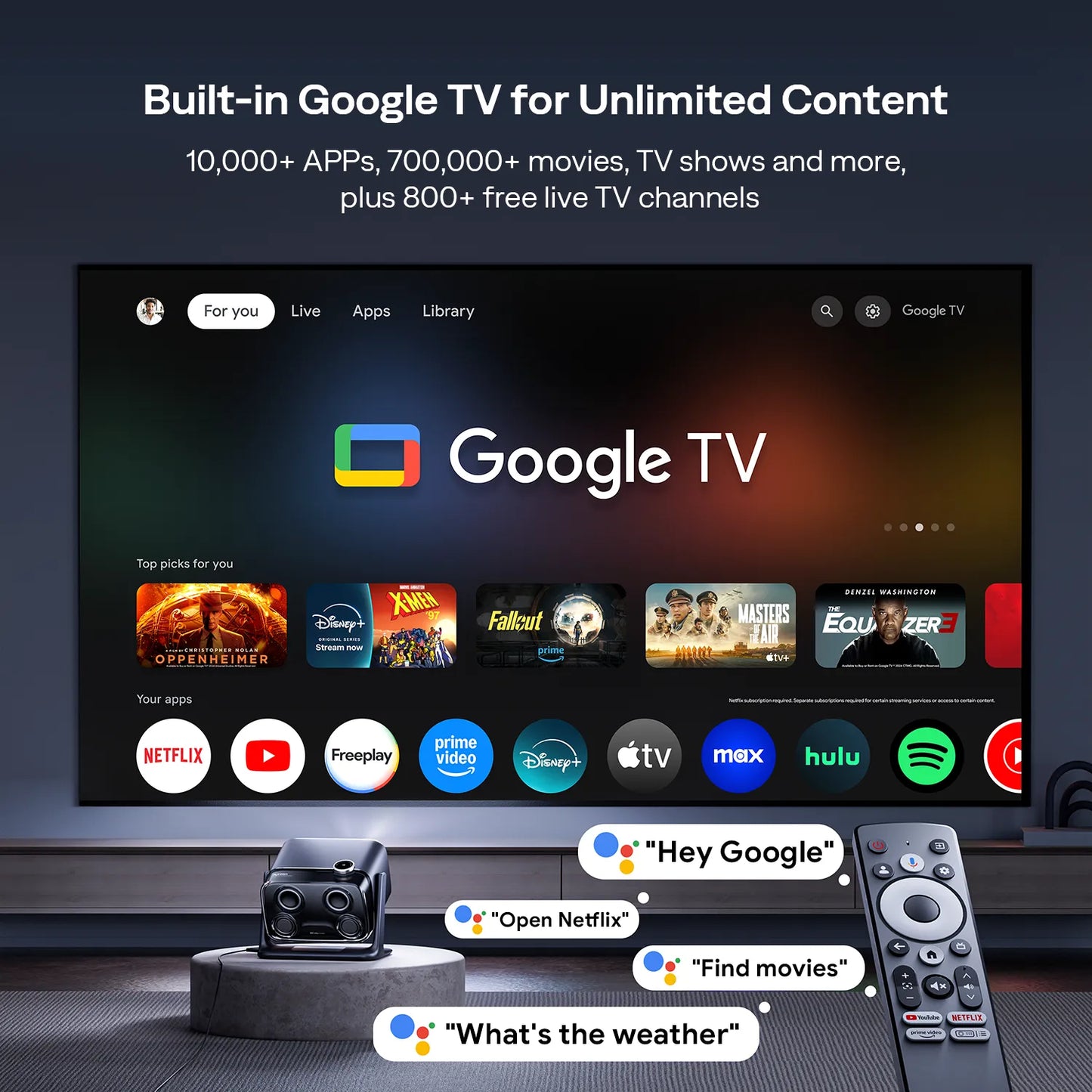 Aurzen BOOM mini Google TV Smart Projector | US Version