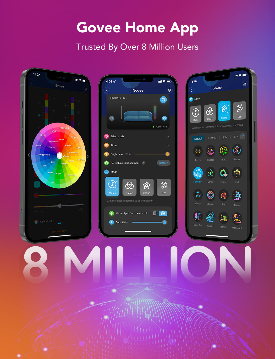 مصابيح حائط Glide Lively RGBIC المجددة