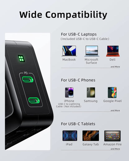 MOKiN High-Speed 100W USB-C GaN Charger