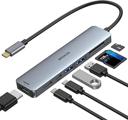 MOKiN 7 in 1 USB-C Dongle with HDMI/PD/USB/SD/TF Ports