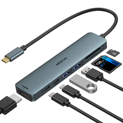 MOKiN 7 in 1 USB-C Dongle with HDMI/PD/USB/SD/TF Ports