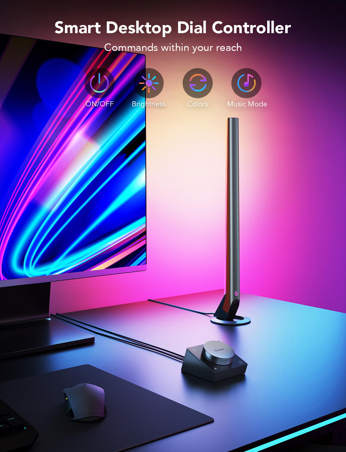 Refurbished Govee RGBIC Wi-Fi Gaming Light Bars with Smart Controller