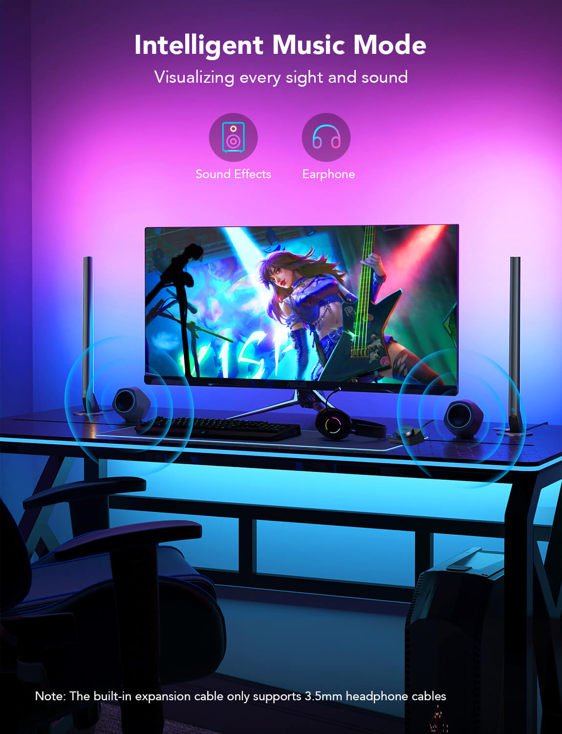 Refurbished Govee RGBIC Wi-Fi Gaming Light Bars with Smart Controller
