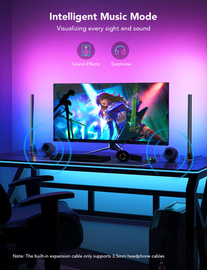 Refurbished Govee RGBIC Wi-Fi Gaming Light Bars with Smart Controller