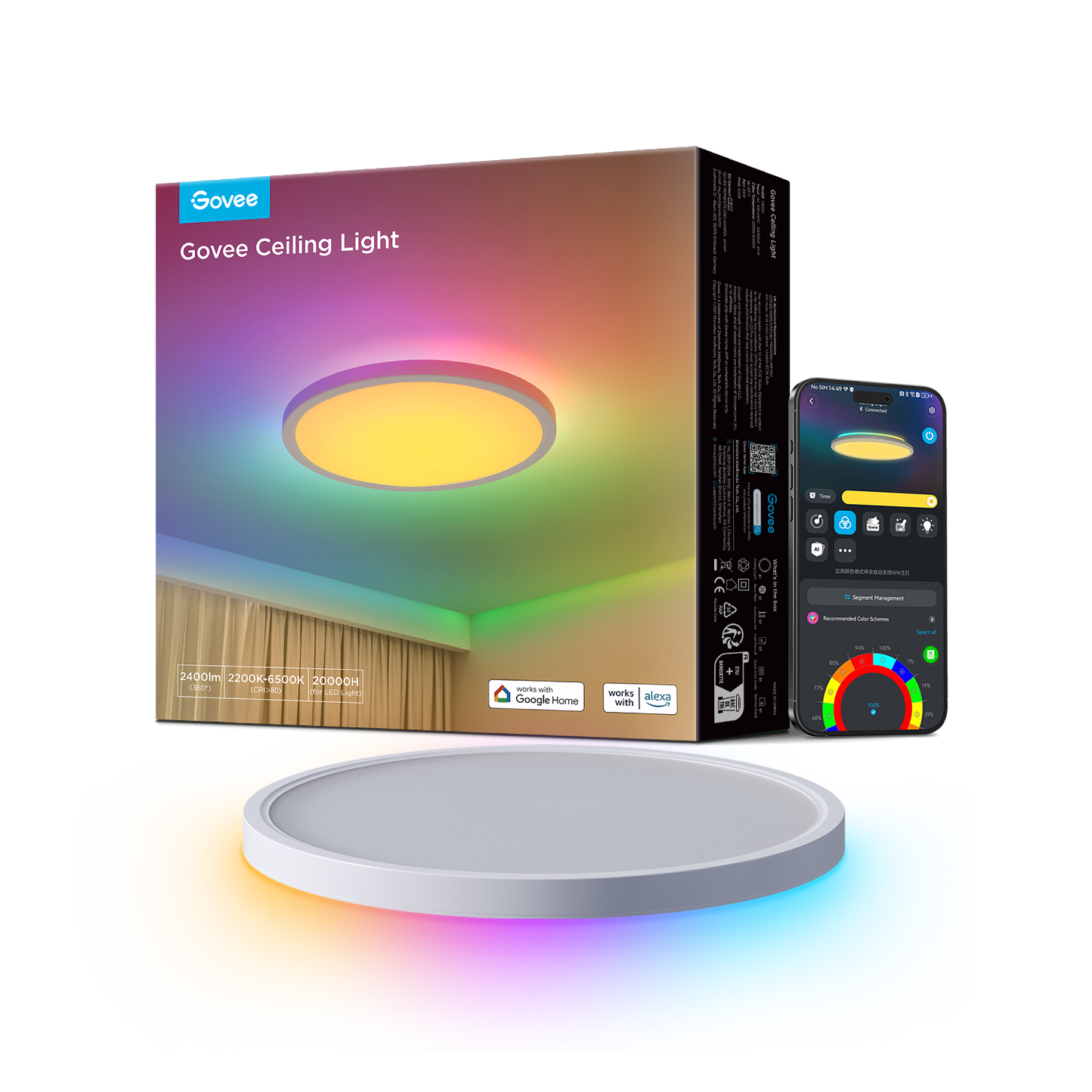 Refurbished Govee RGBWW + RGBIC Smart Ceiling Light