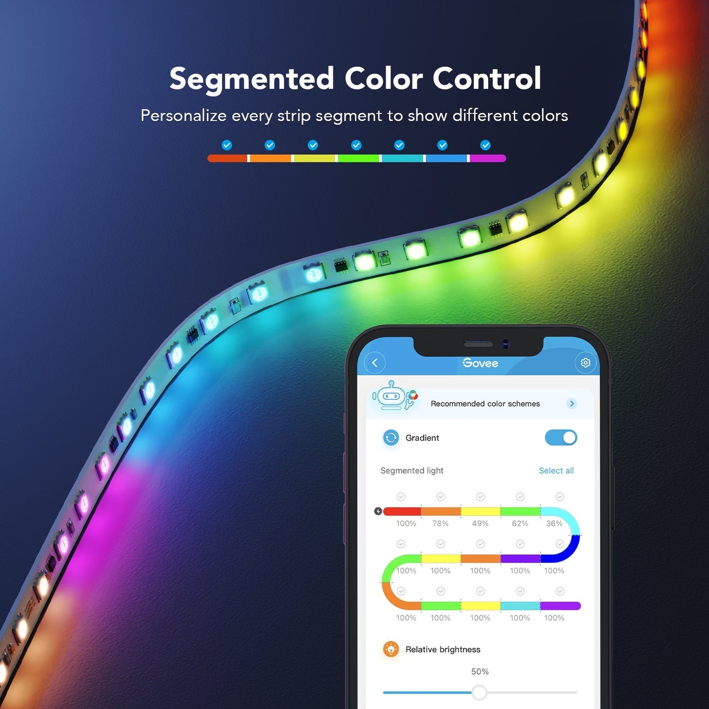 Refurbished RGBIC Wi-Fi+Bluetooth LED Strip Lights
