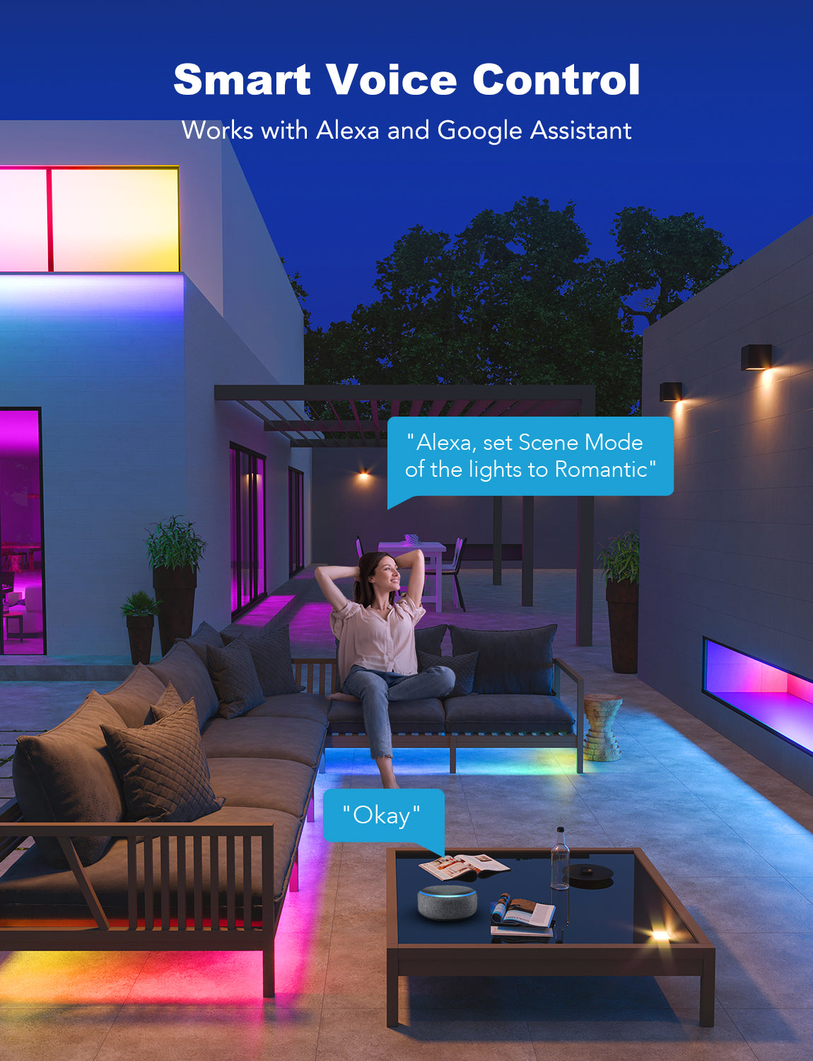 Refurbished Govee Wi-Fi RGBIC Outdoor Strip Lights
