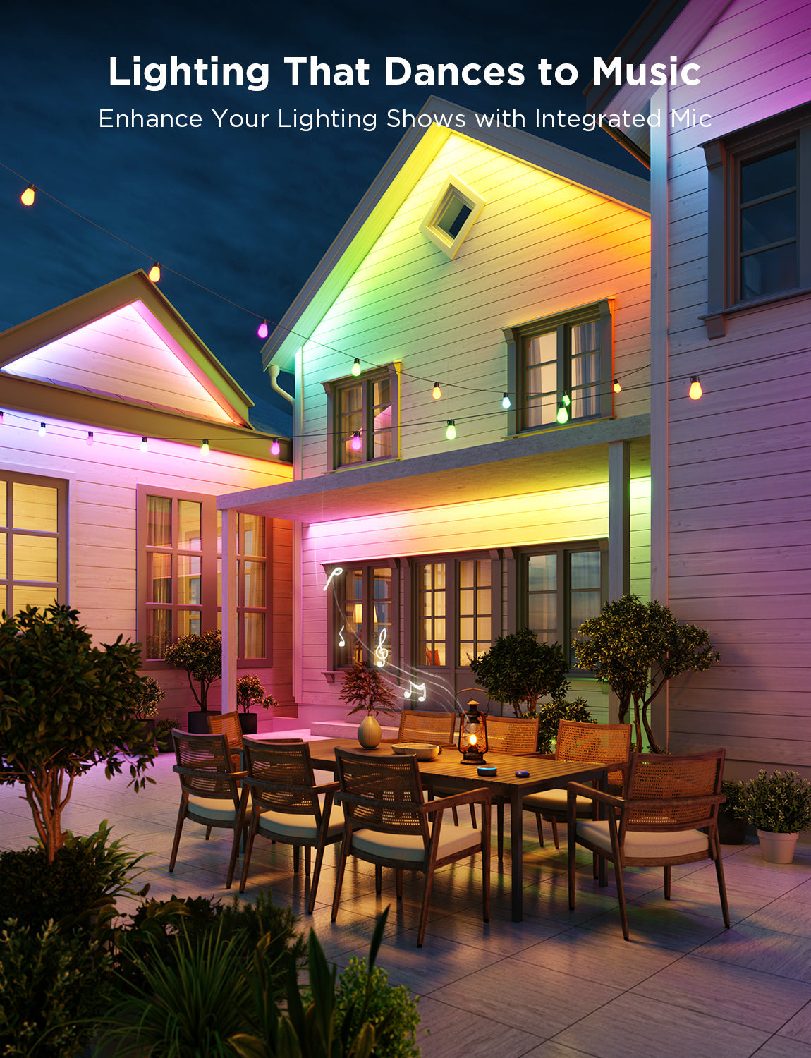 Refurbished Govee Wi-Fi RGBIC Outdoor Strip Lights