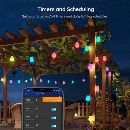Refurbished Govee RGBIC Warm White Wi-Fi & Bluetooth Smart Outdoor String Lights