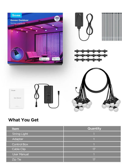 Refurbished Govee Outdoor String Lights 2
