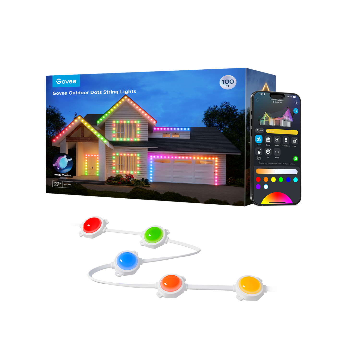 Refurbished Govee Outdoor Dot String Lights