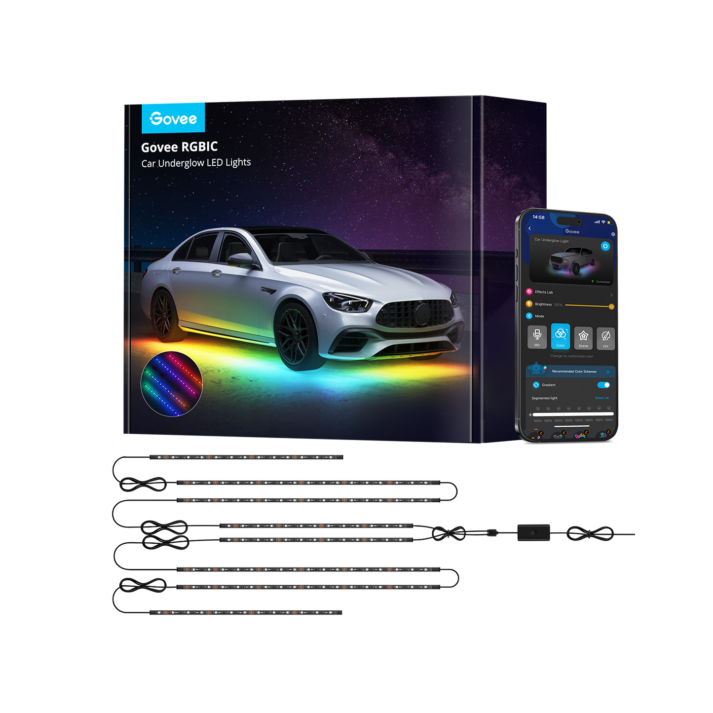 Refurbished Govee RGBIC Car Underglow Lights