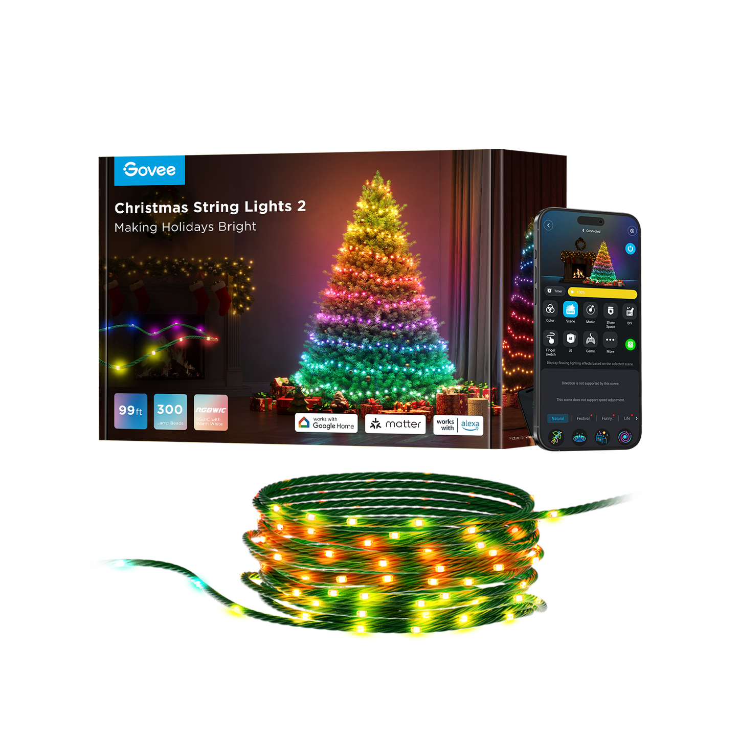 Refurbished Govee Christmas String Lights 2