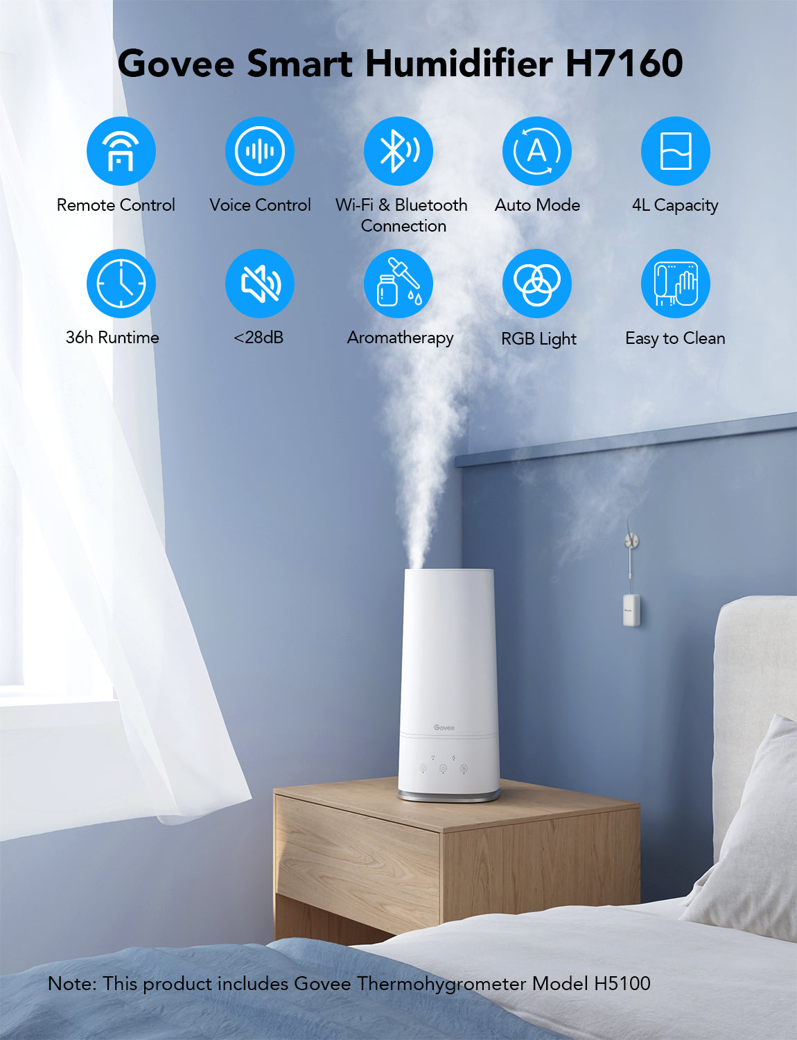 Refurbished Govee 4L Smart Humidifier with Hygrometer
